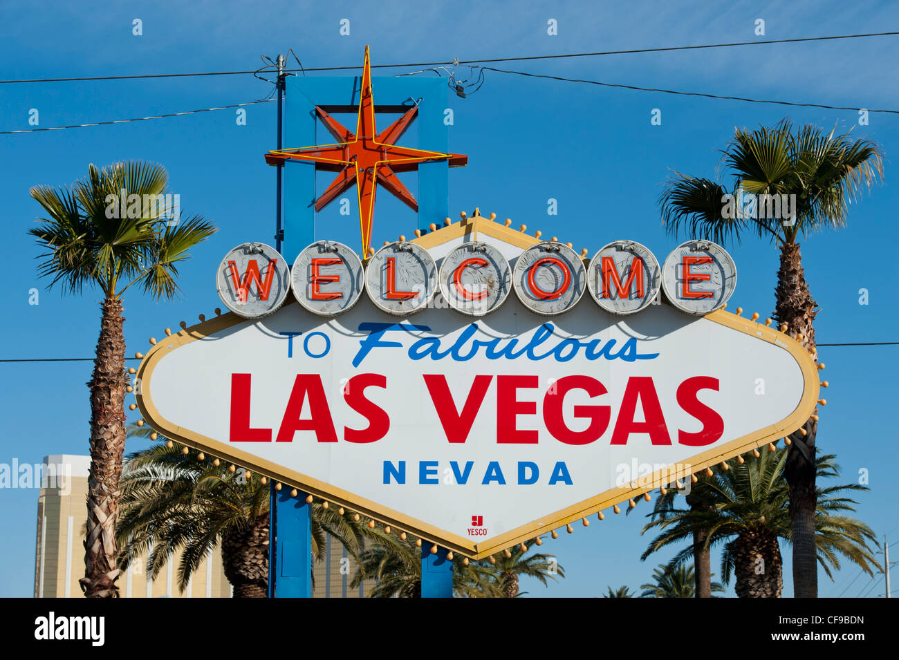 Welcome to Fabulous Las Vegas Strip oder Las Vegas Boulevard South anmelden Stockfoto