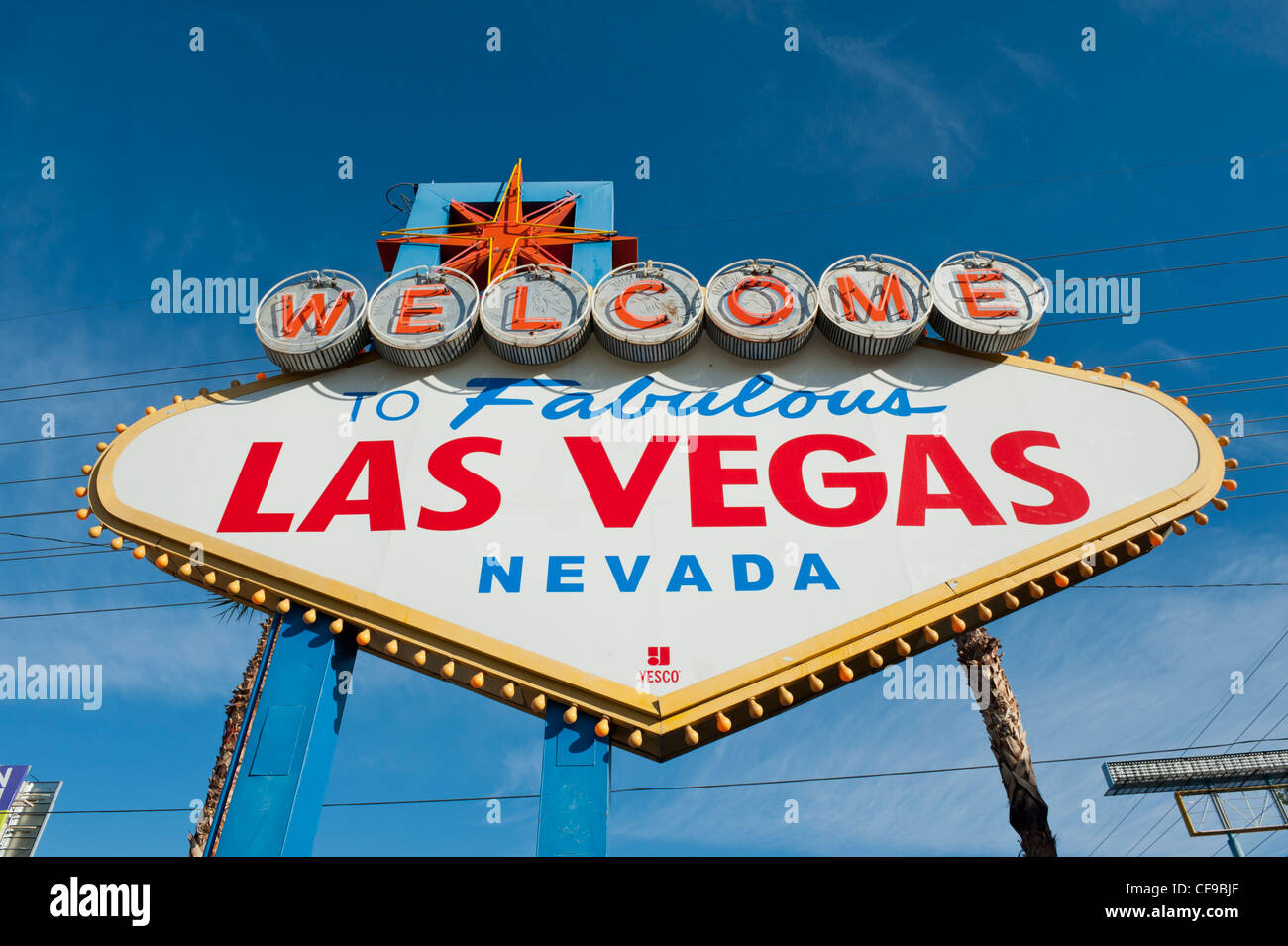 Welcome to Fabulous Las Vegas Strip oder Las Vegas Boulevard South anmelden Stockfoto