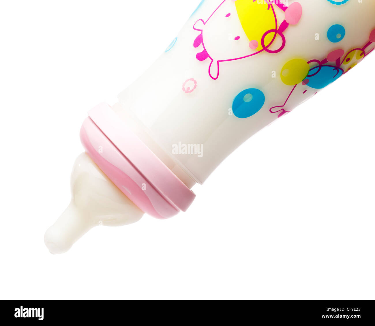 Baby-Flasche mit Milch Stockfoto