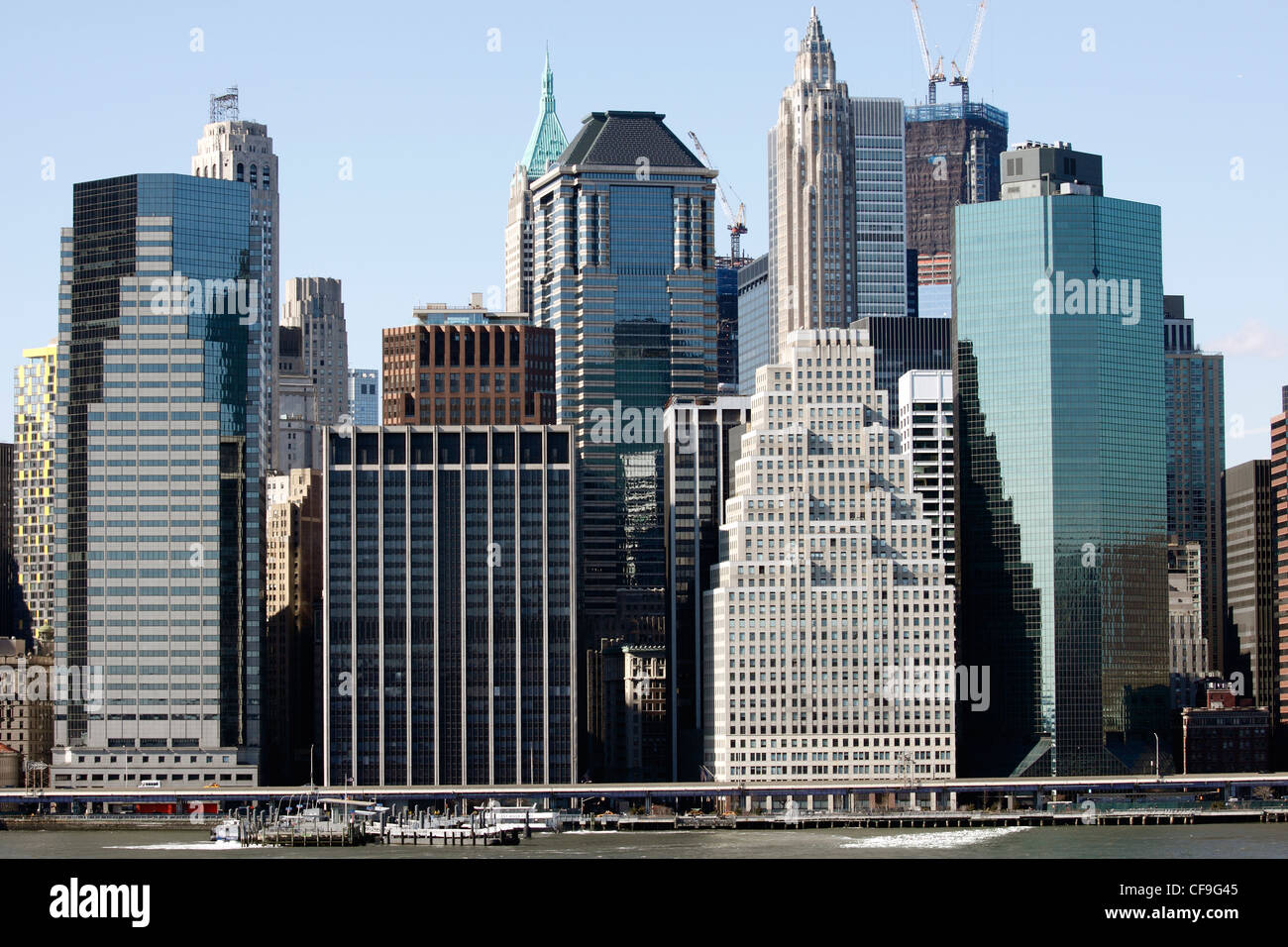 Blick auf Lower Manhattan von der Brooklyn Promenade New York CityA Stockfoto
