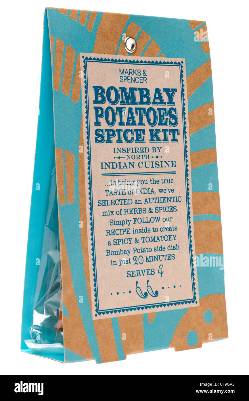Bombay Kartoffeln Würze Kit Rezept von Marks &amp; Spencer Stockfoto