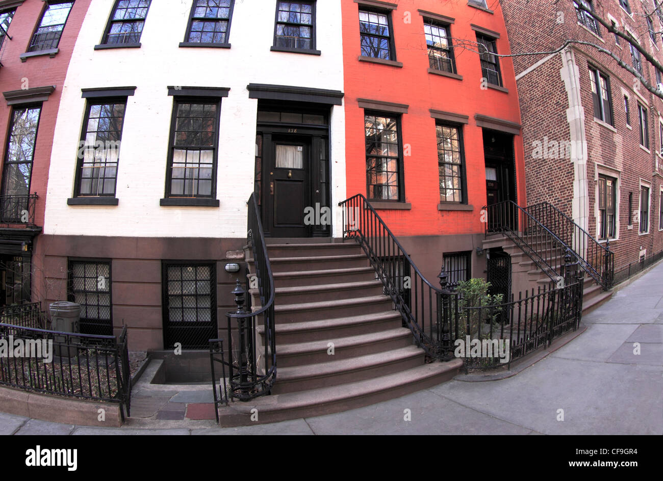 Brownstone Wohnungen auf Willow St. Brooklyn Heights New York City Stockfoto