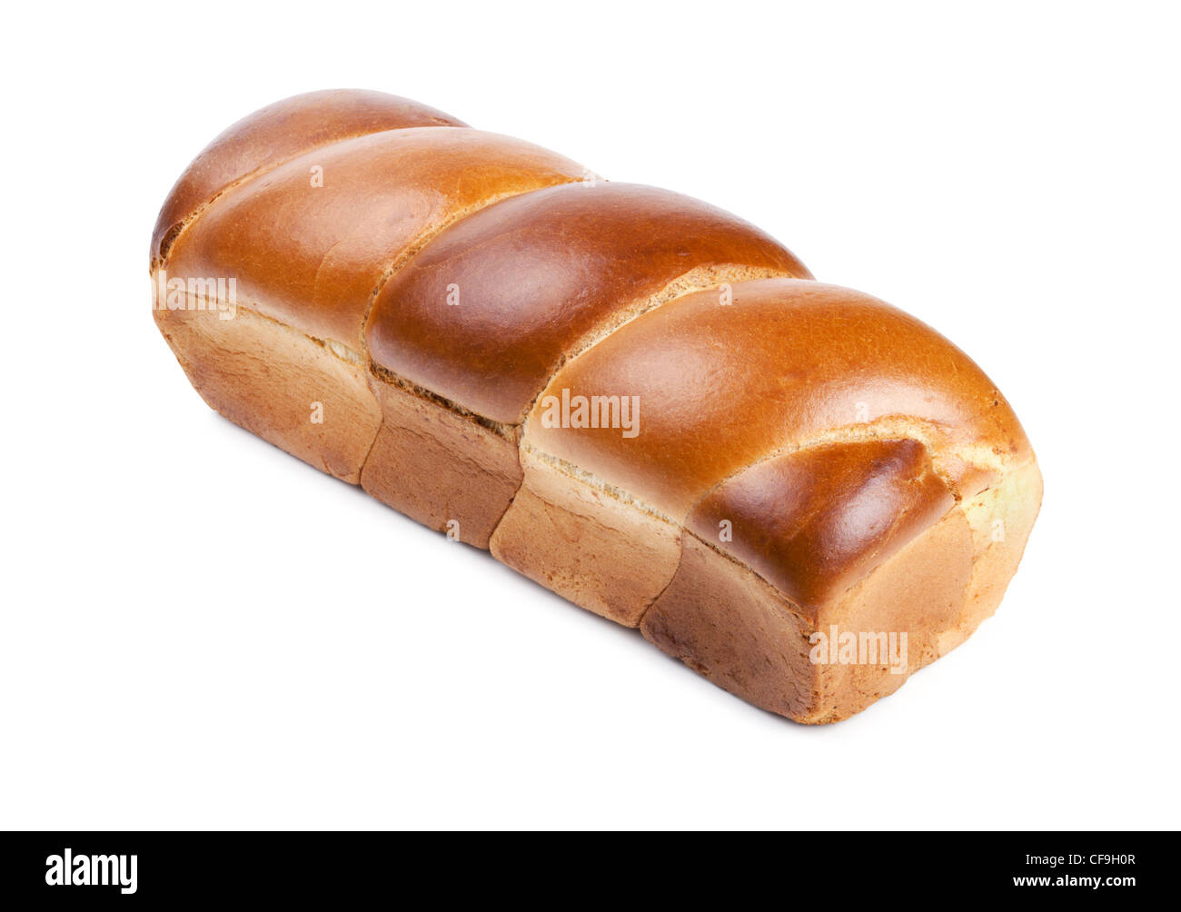 Brot aus Roggen und Weizen Mehl isoliert auf weißem Hintergrund Stockfoto