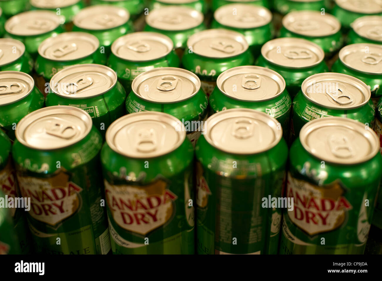 Dosen von Canada Dry Ginger Ale auf Samstag, 25. Februar 2012 in New York gesehen. (© Frances M. Roberts) Stockfoto