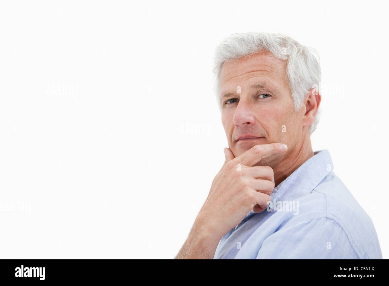 Reifer Mann denken Stockfoto