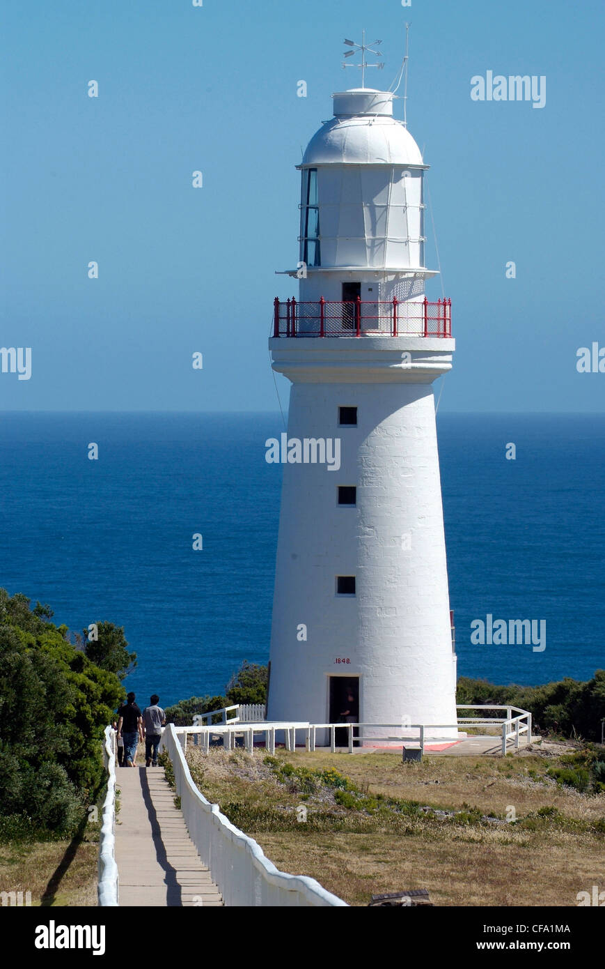 Australien, Victoria, Great Ocean Road, Cape Otway Leuchtturm, Versand von Bass gerade zu schützen Stockfoto