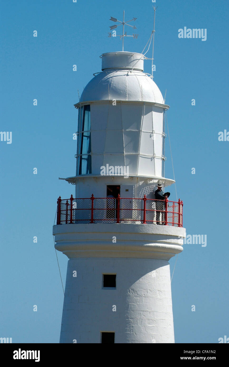 Australien, Victoria, Great Ocean Road, Cape Otway Leuchtturm, Versand von Bass gerade zu schützen Stockfoto