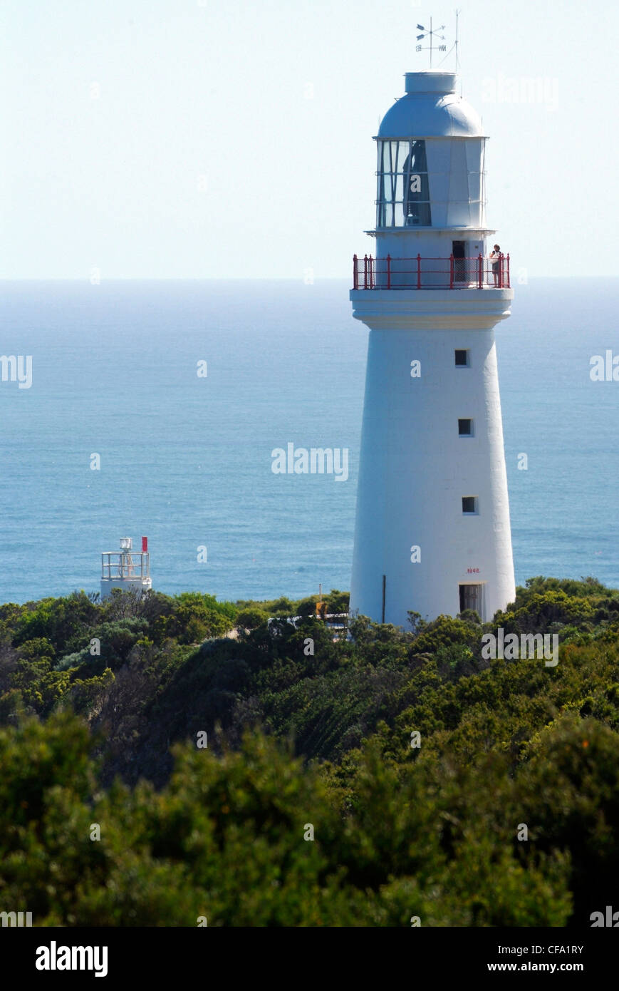 Australien, Victoria, Great Ocean Road, Cape Otway Leuchtturm, Versand von Bass gerade zu schützen Stockfoto