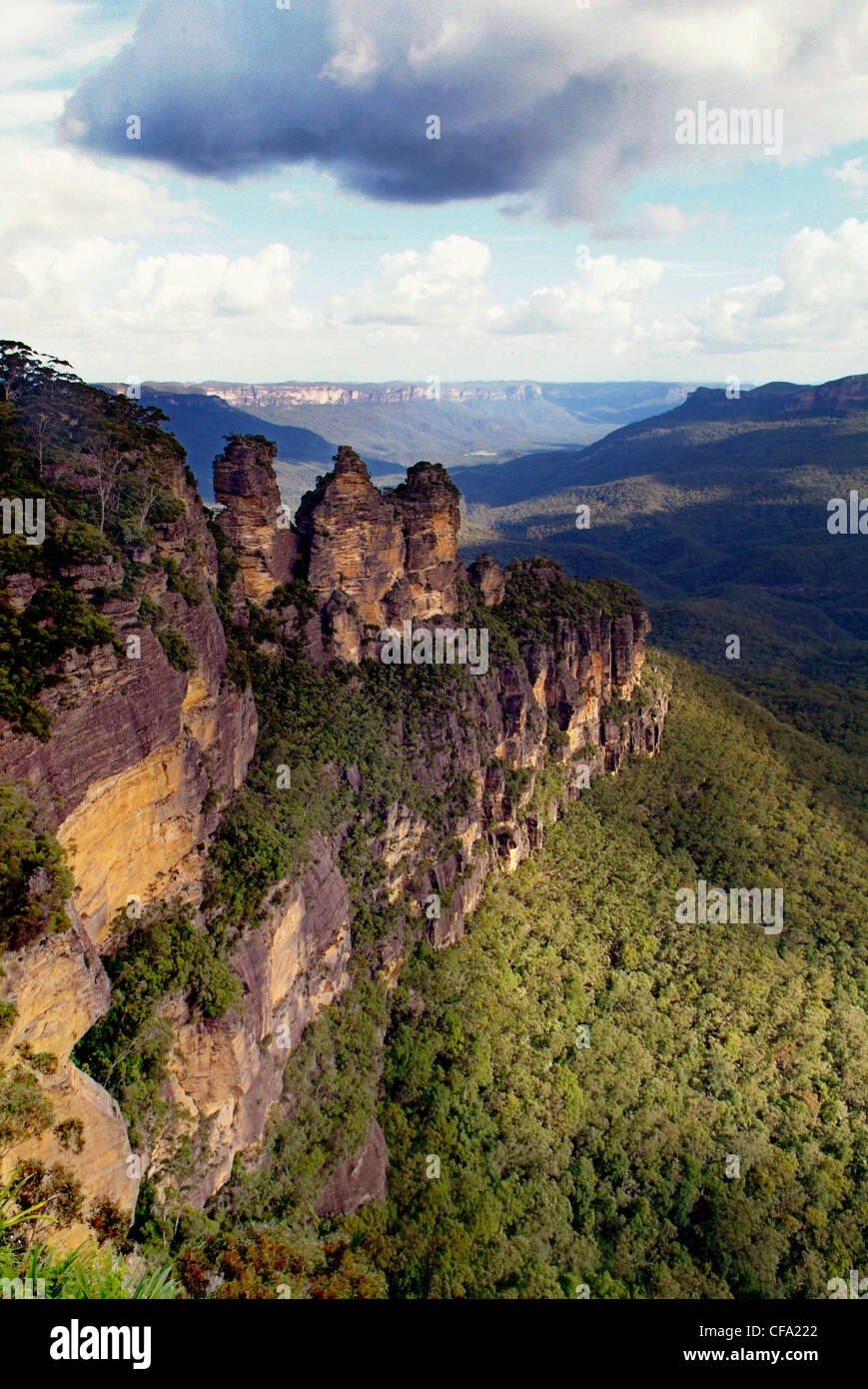 Australien, New South Wales, die Blue Mountains, die drei Schwestern vom Echo Point Stockfoto