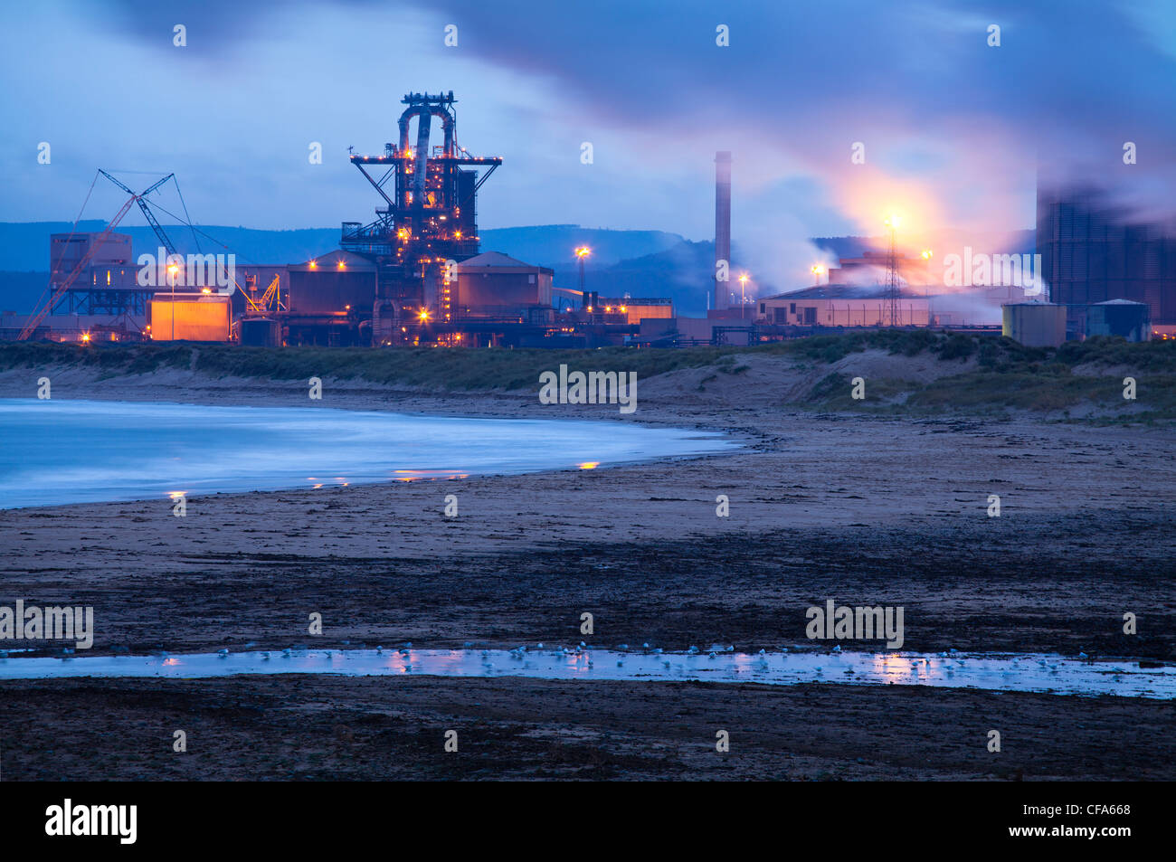 SSI Teesside Stahlwerk von Süden Gare, Redcar, North Yorkshire. Stockfoto