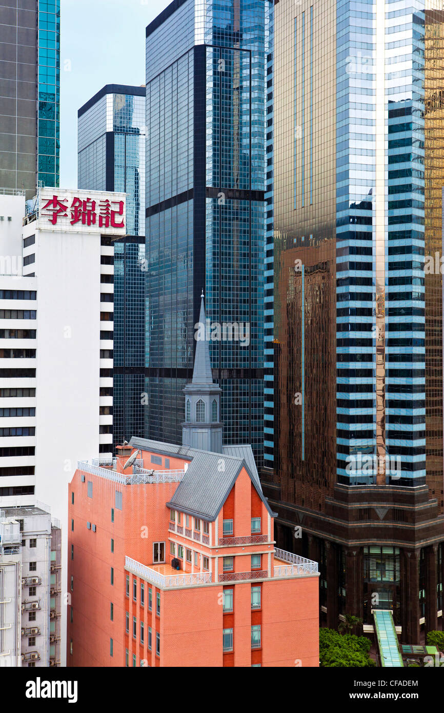 Hochhäuser in Wan Chai, Hong Kong Island, Hongkong, China Stockfoto