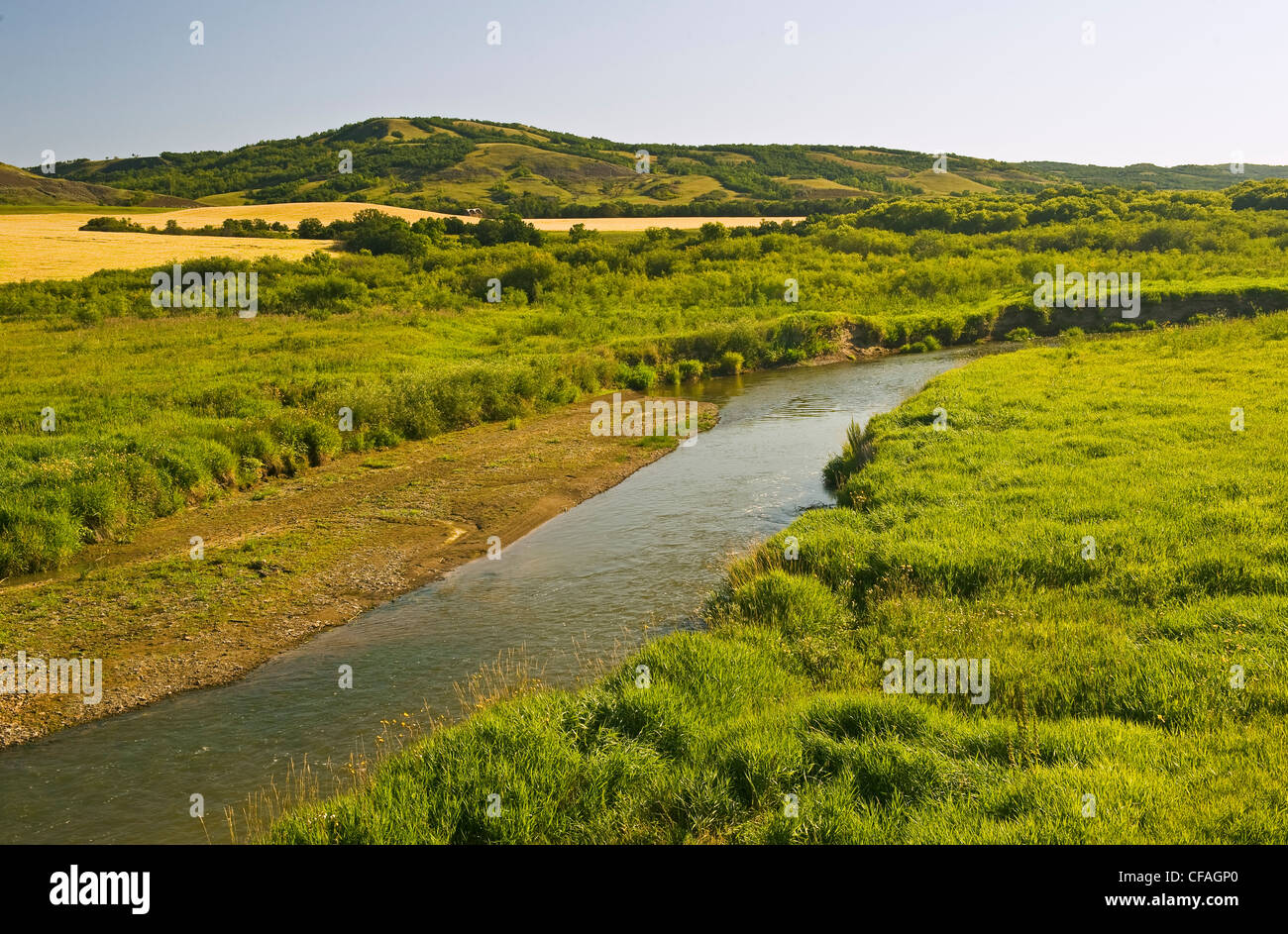 Qu´Appelle River, Qu´Appelle River Valley, Saskatchewan, Kanada Stockfoto