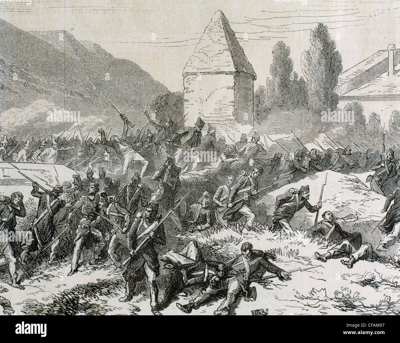 Italienische Einigung (1859-1924). Schlacht von Volturno (1860). Stockfoto