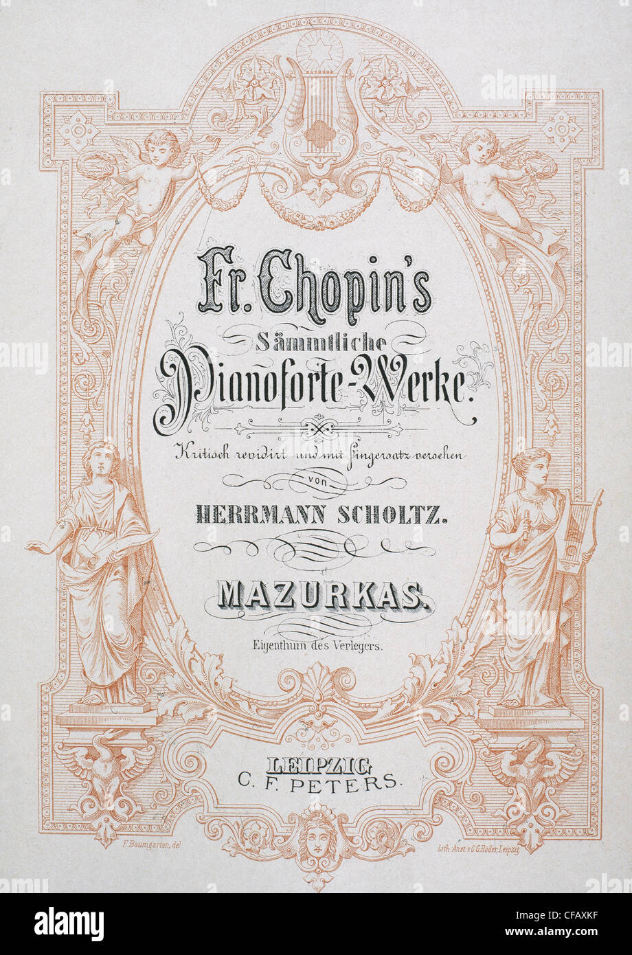 Frédéric Chopin (1810-1849). Polnischer Komponist. Frontispiz des eine Mazurka für das Pianoforte. Stockfoto