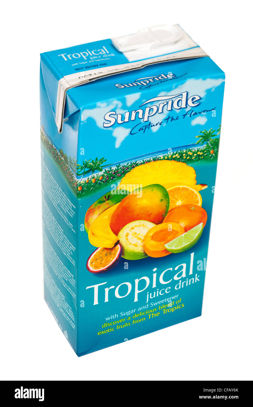 Ein Liter Karton Sunpride tropischen Saft trinken Stockfoto