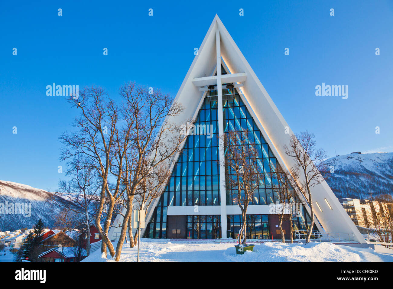 Die arktische Kathedrale Tromso Troms Nordnorwegen Europa Stockfoto