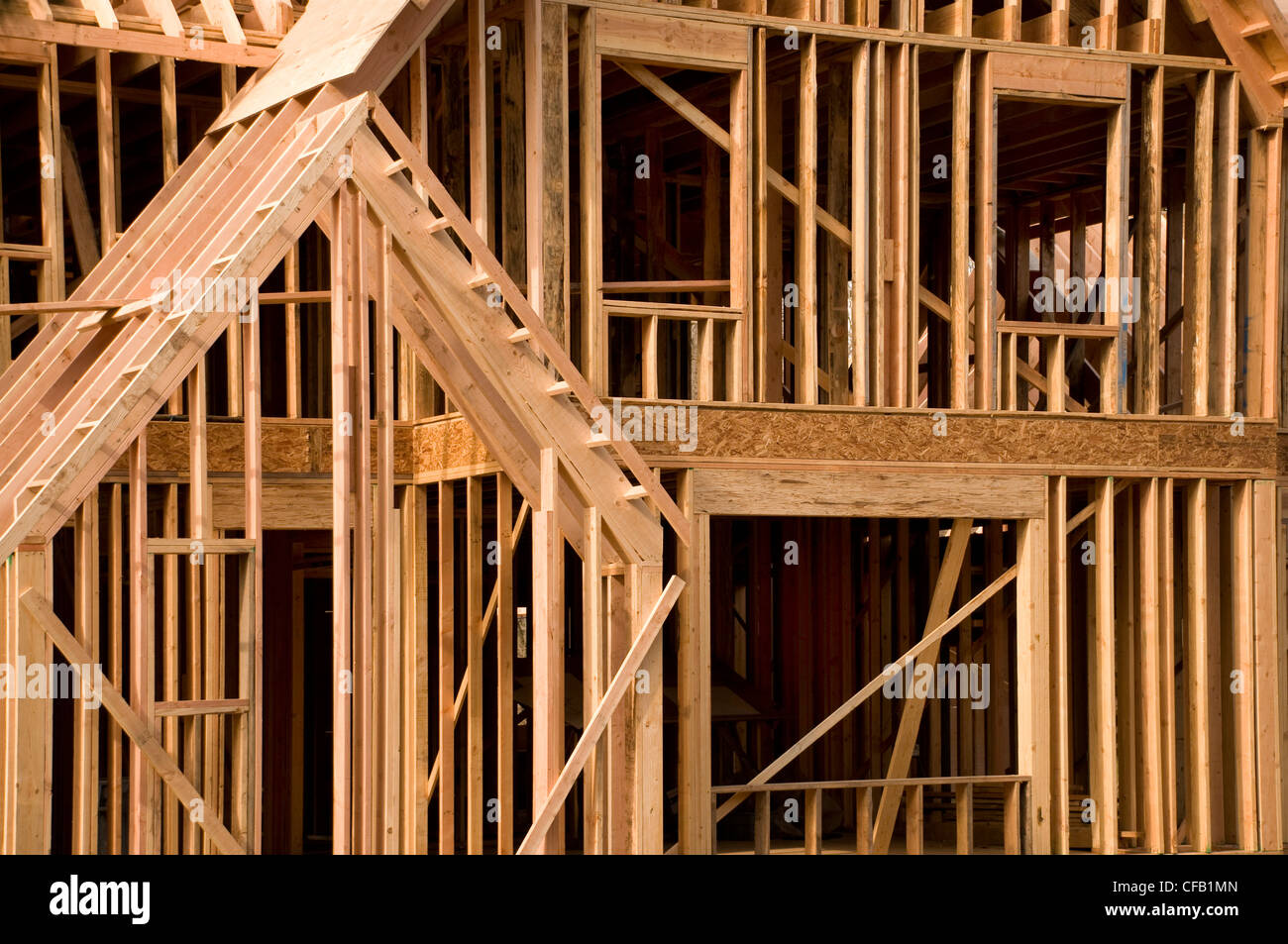 Abschnitt eines Hauses in der Rahmung Bauabschnitt Stockfoto