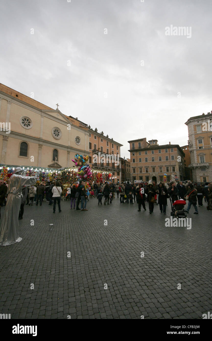 Weihnachtsmarkt Messe in Rom Italien Stockfoto