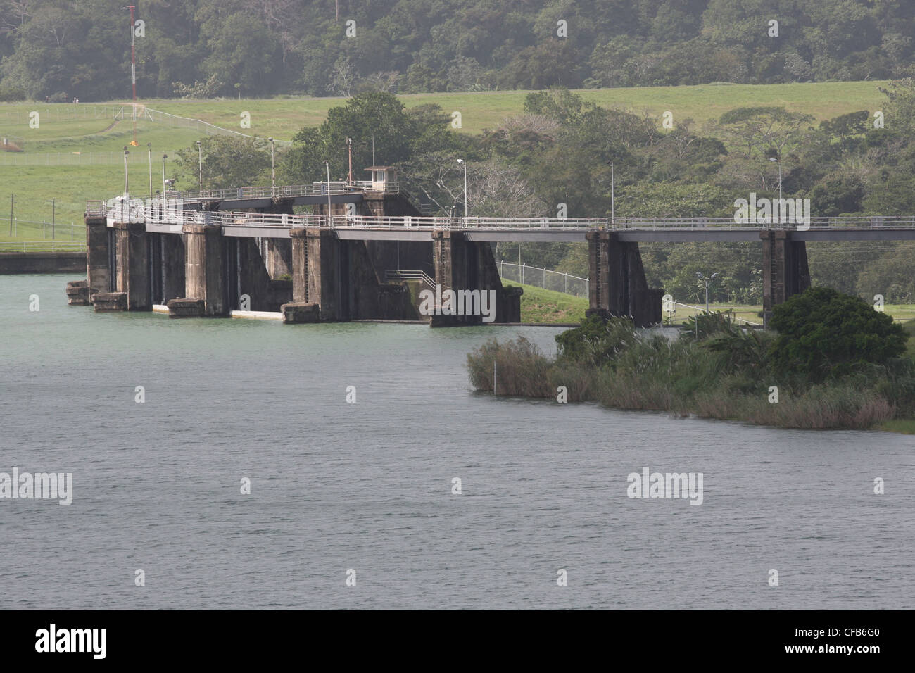 Die Hochwasserentlastung Struktur für Gatun See, Panama-Kanal Stockfoto