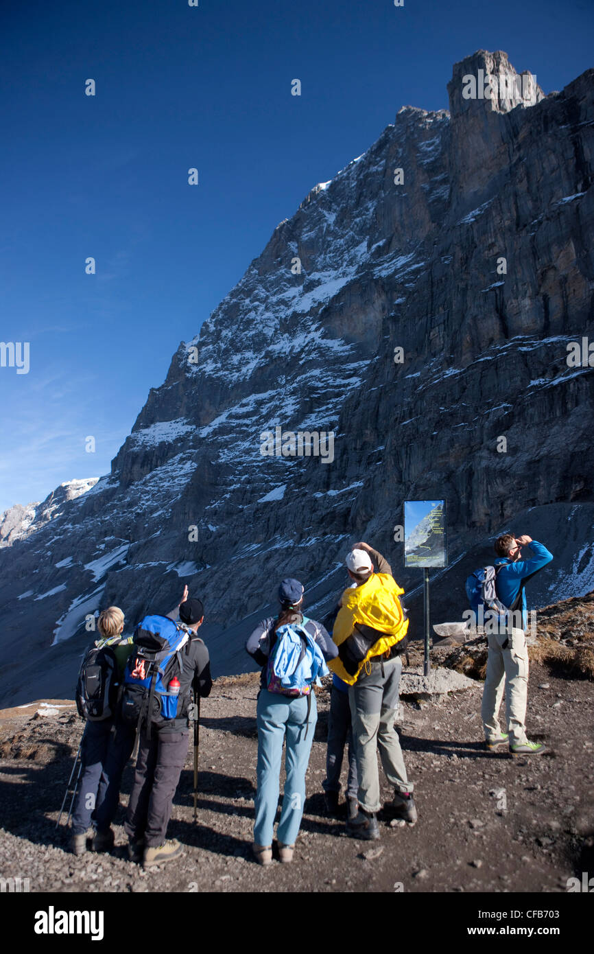Eigertrail, Schweiz, Europa, Nordwand, Berg, Berge, Kanton Bern, Schweiz, Europa, Berner Alpen, Berner Oberla Stockfoto
