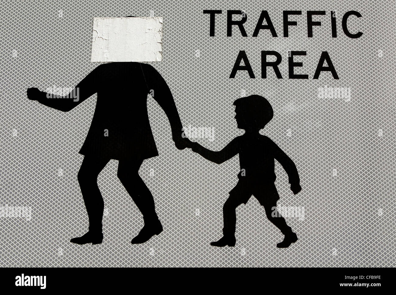 Zeichen für Kinder beim Überqueren der Straße Stockfoto