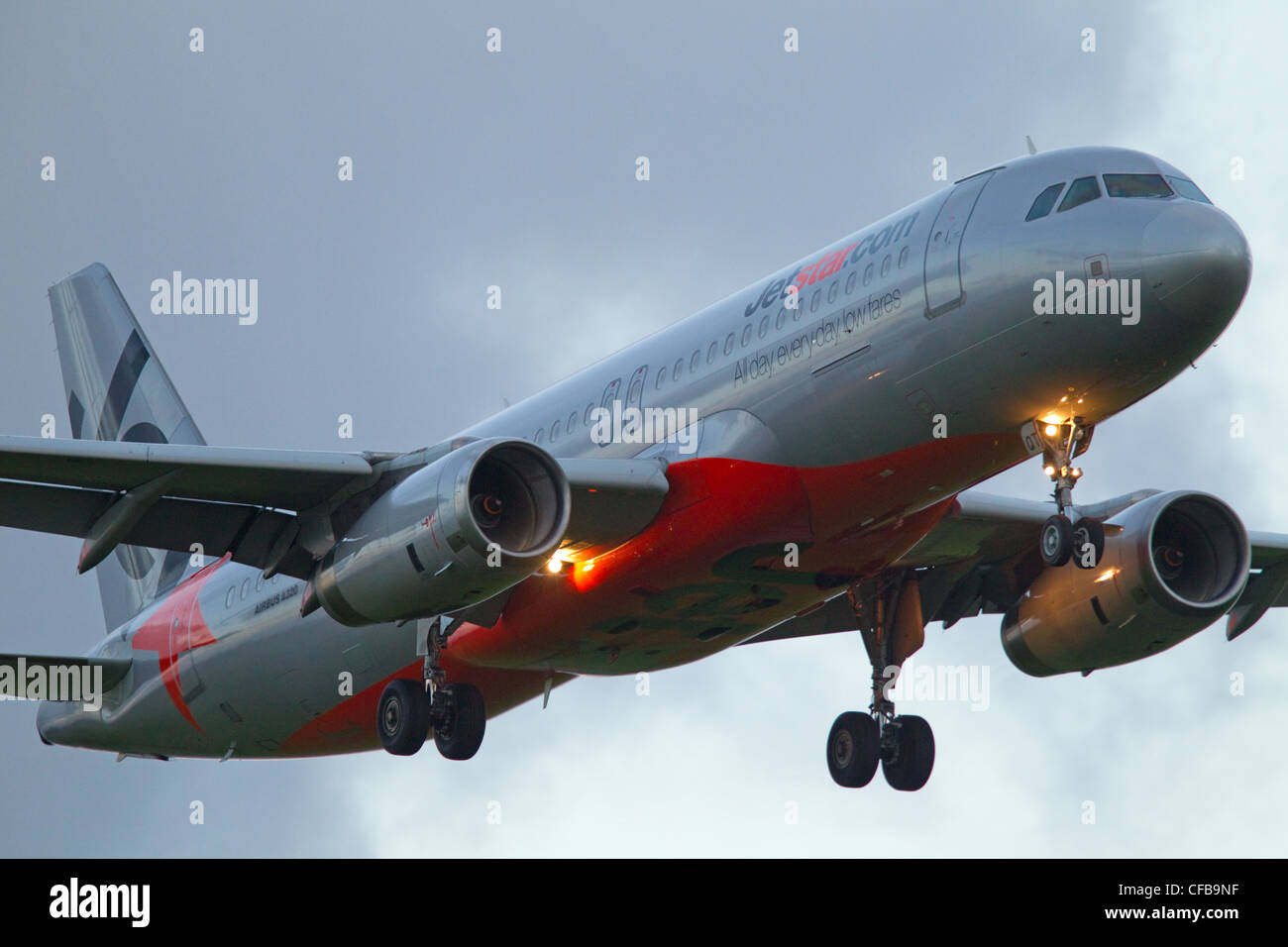 Jetstar Airbus A320 Flugzeug, Flughafen Auckland, Neuseeland Stockfoto