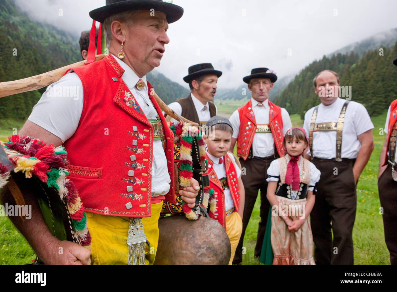 Tradition, Folklore, Trachten, Landwirtschaft, Trachten, Costume national Party, Appenzell, Appenzell Innerroden, Stockfoto