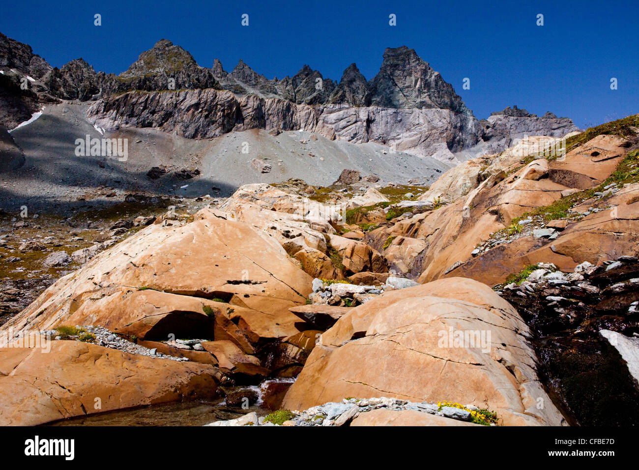 Tectonic Arena Sardona, UNESCO, Welterbe, Tschingelhörner, Martins Loch, Elm, Kanton Glarus, Berge, Schweiz, Eu Stockfoto