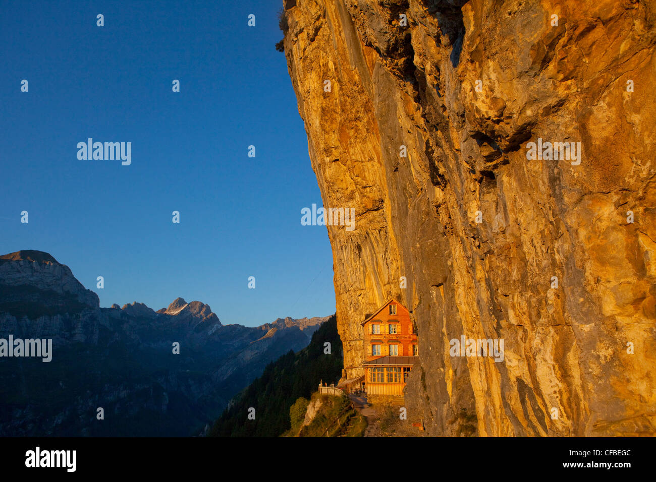 Berg, Berge, Felsen, Felsen, Berge, catering, Handel, Restaurant, Hotel, Appenzell Innerroden, Alpstein, Appenzell, Schweiz Stockfoto