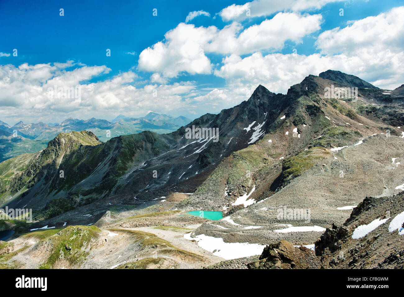 Alpen, Bergsee, blau, Engadin, Oberengadin, Berge, Gebirge, Bergwelt, Berglandschaft, bergigen Re Stockfoto