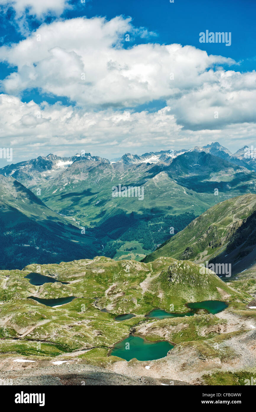 Alpen, Bergsee, blau, Engadin, Oberengadin, Berge, Gebirge, Bergwelt, Berglandschaft, bergigen Re Stockfoto
