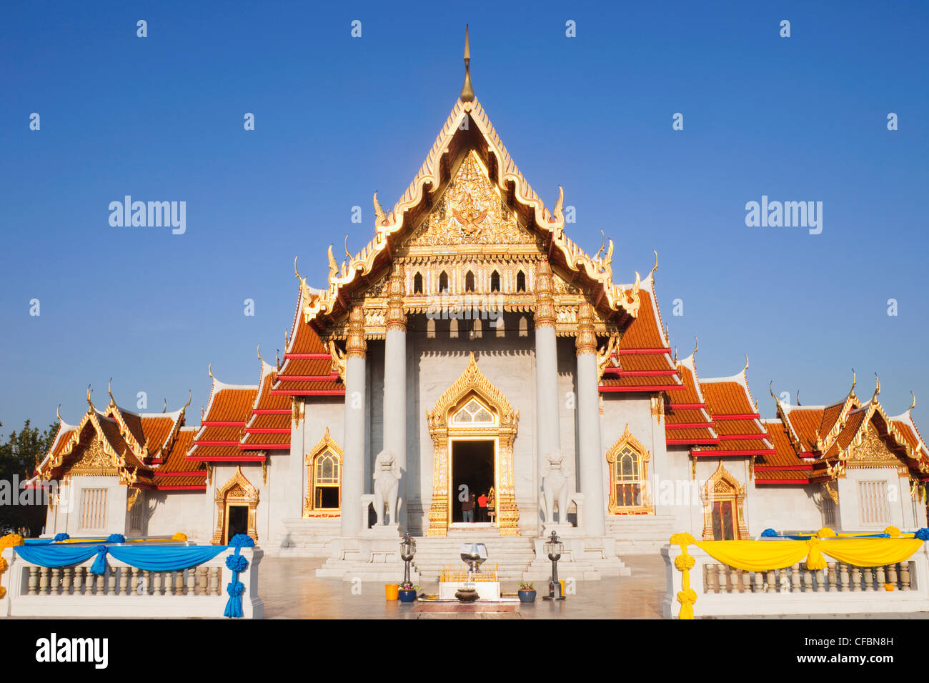 Thailand, Bangkok, Wat Benchamabophit aka Marmor-Tempel Stockfoto