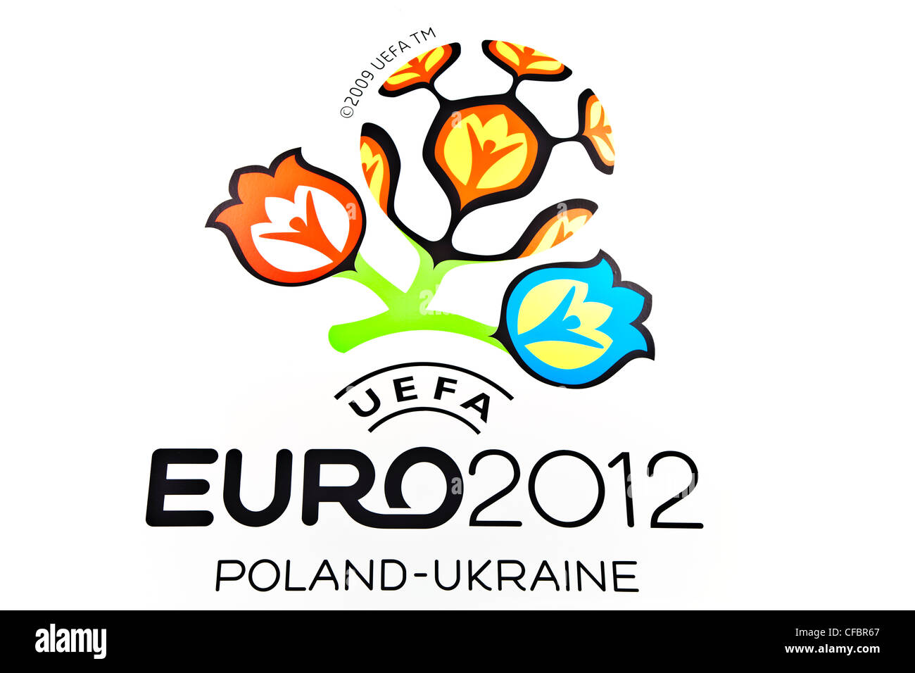 Offizielles Logo der UEFA Fußball-Europameisterschaft Euro 2012 Stockfoto