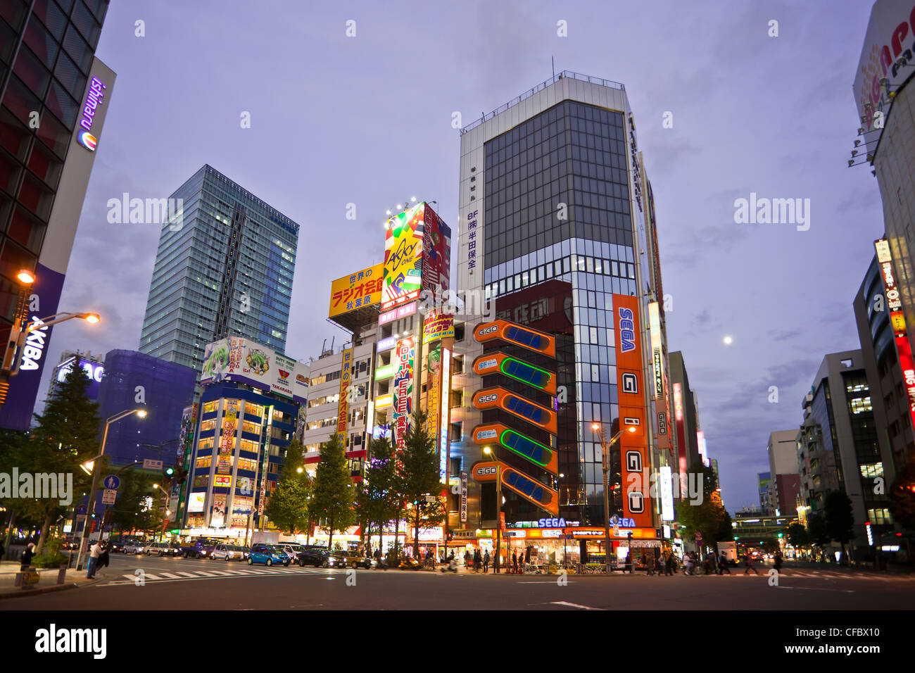 Tokyo, Japan, Asien, Stadt, Akihabara, elektrische Stadt, Gebäude, Nacht Skyline Stockfoto