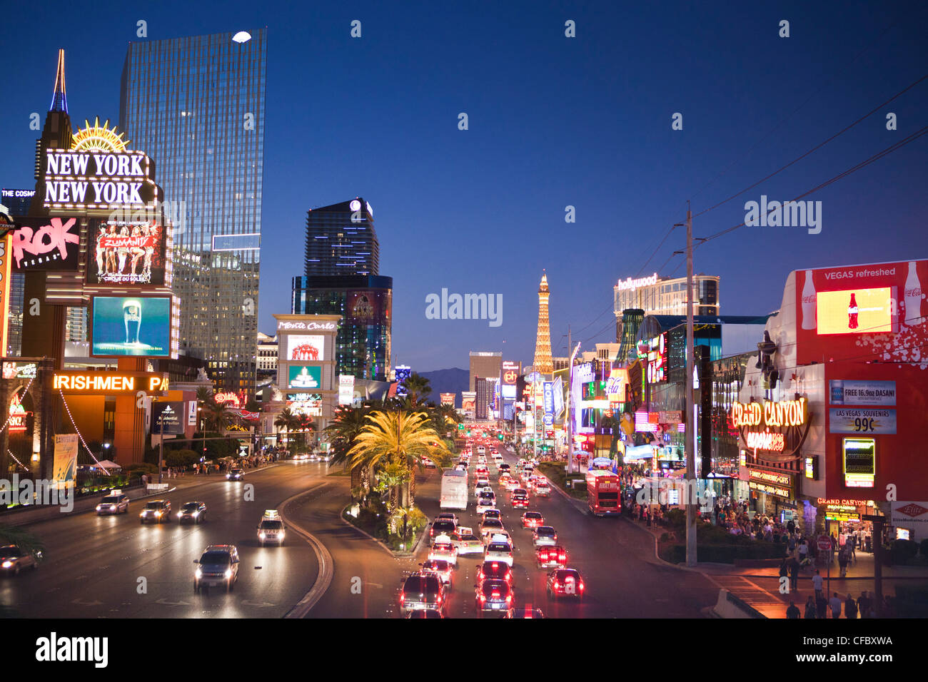 USA, USA, Amerika, Nevada, Las Vegas, Stadt, Strip, Avenue, Architektur, Attraktion, hell, bunt, anders, dre Stockfoto