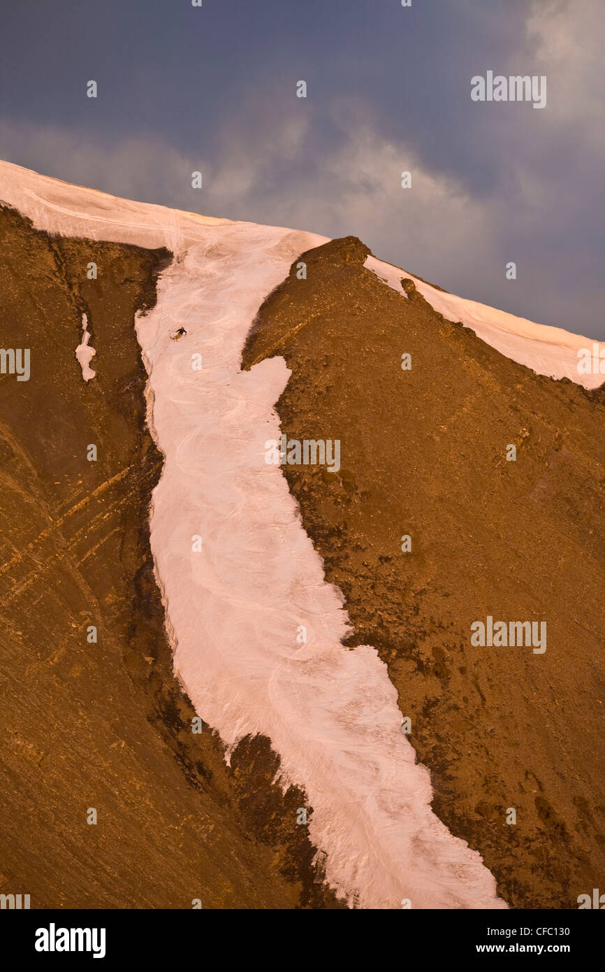 Junger Mann geht Sommerskifahren auf Mt. 7, Golden, BC Stockfoto