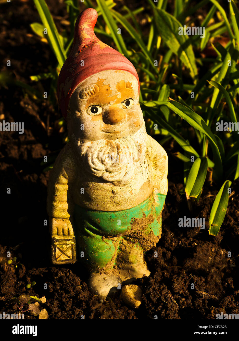 Abbildung, Garten, Gartenarbeit, Allotgarden, Zut, Garten, Schrebergarten, Zuteilung, Gartenzwerg, Garten Goblin Rasen Gnome, kippe Stockfoto