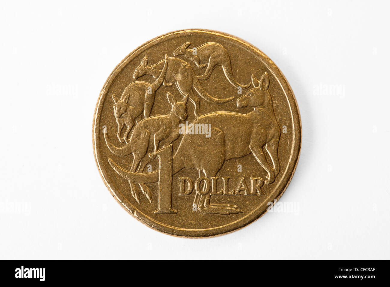 Isolierten australischen Dollar-Münze Stockfoto