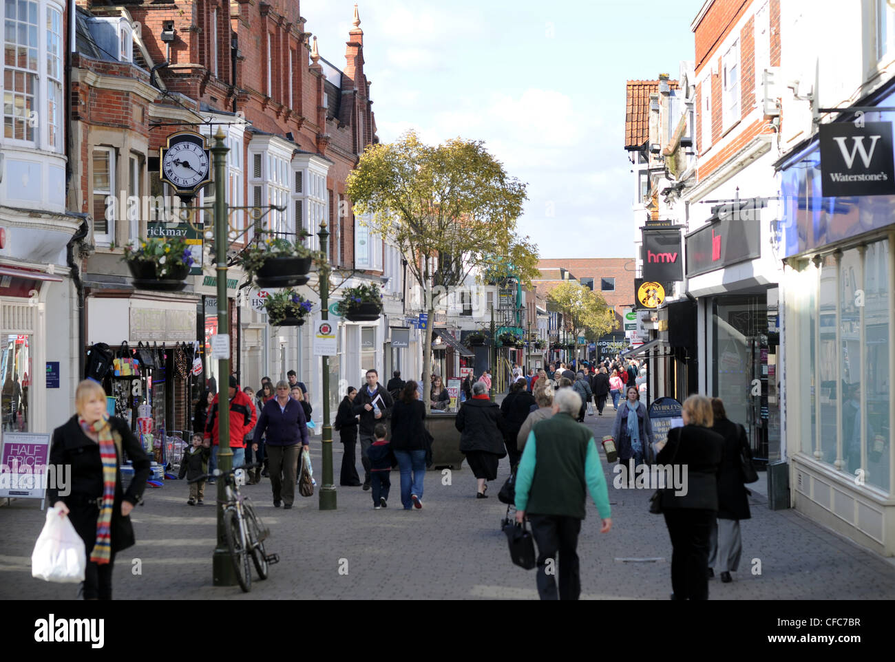 Shopping-District Horsham West Sussex UK Stockfoto