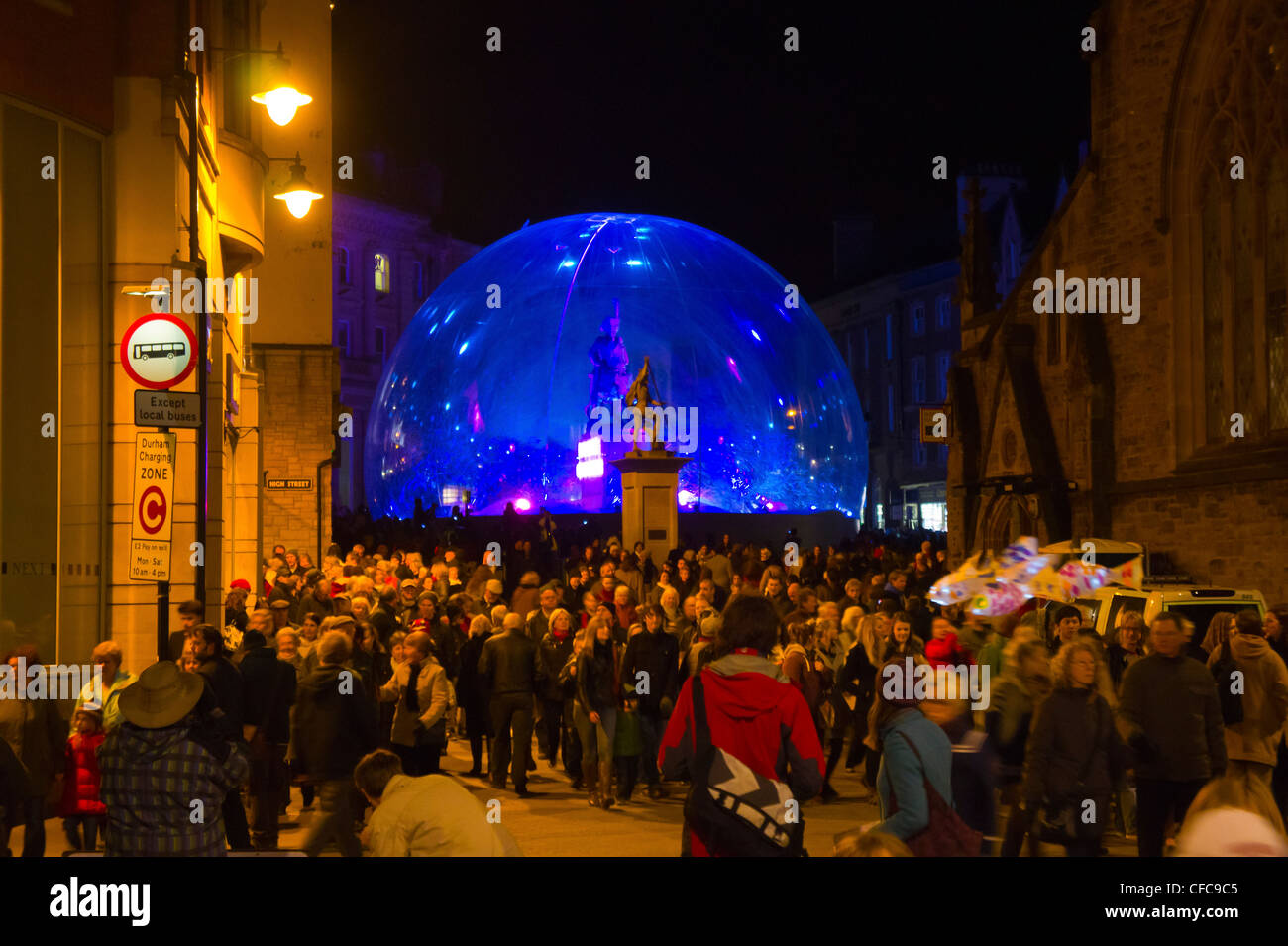 Durham Lumiere Festival, Market Place, County Durham, England, Stockfoto