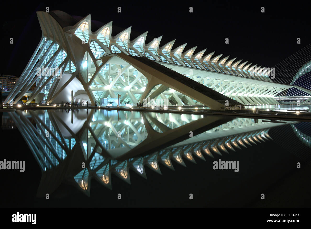 Museo de Las Ciencias Príncípe Felipe, Architekt Santiago Calatrava, Valencia, Spanien Stockfoto Museo de Las Ciencias Príncípe Felipe, Architekt Santiago Calatrava, Valencia, Spanien Stockfoto