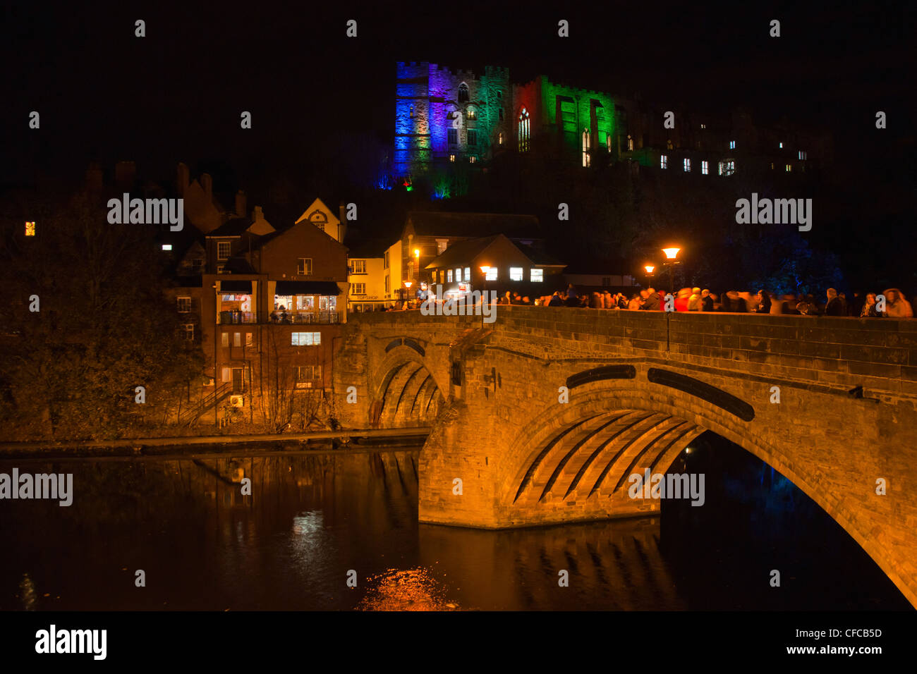 Durham Lumiere Festival, Schloss, County Durham, England Stockfoto