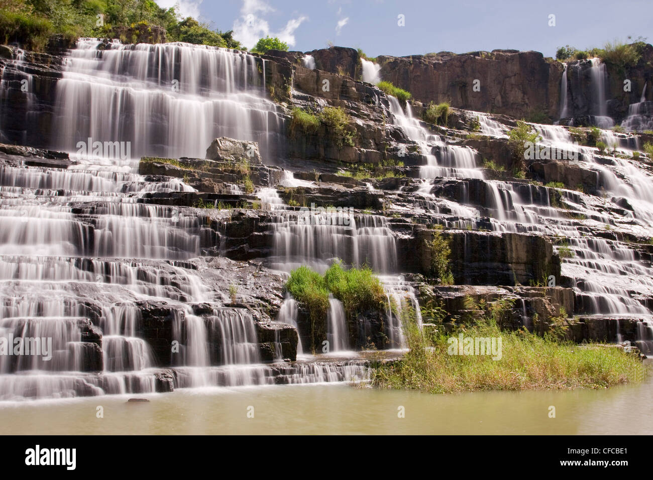 Asien, fließen, Dalat, Wasser, Highland, Kaskade, Landschaft, Natur, Pongour, Süd-Ost-Asien, Vietnam, Wasser, Wasserfälle, Natur Wasser Stockfoto