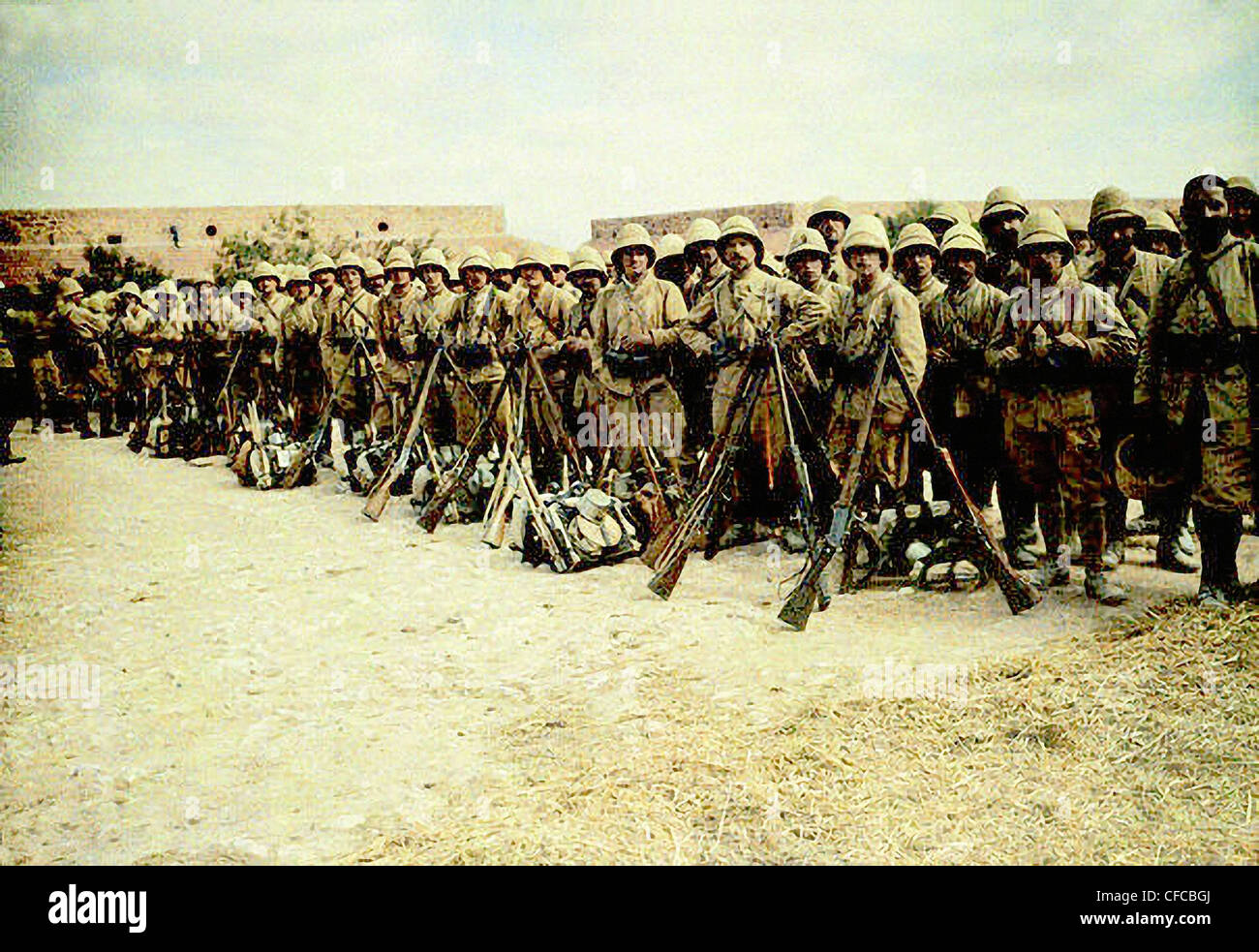 Garnison, Medenine, Tunesien, Französisch, Spalte, Tripolitaine, Weltkrieg, Krieg, Weltkrieg, 1914-1918, Zuaven, Nord-Afrika, 191 Stockfoto