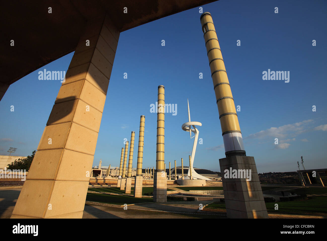 Montjuic, Olympia-Park, Barcelona, Katalonien, Spanien Stockfoto