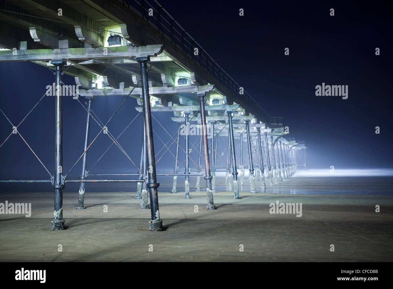 Saltburn Pier Beleuchtung, Cleveland Stockfoto