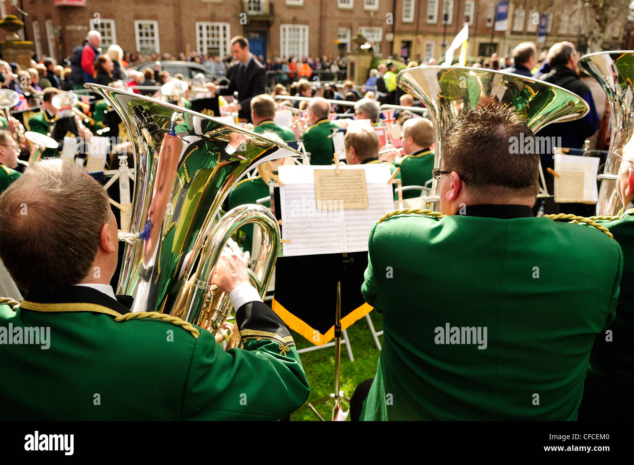 Service bei Leicester City Cathedral.Kibworth Messing Band.Her Majestät Queen Diamond Jubiläumsjahr 08.03.12. Stockfoto