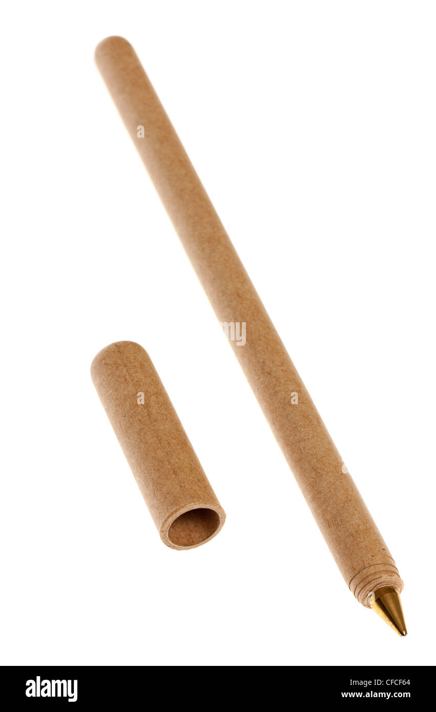 Kugelschreiber aus Recyclingpapier hergestellt Stockfoto