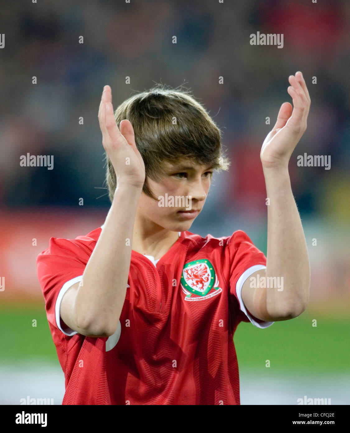 Edward Speed - Sohn des ehemaligen Wales Manager Gary Speed, der in der Nationalmannschaft U16 Kader berufen wurde. Stockfoto