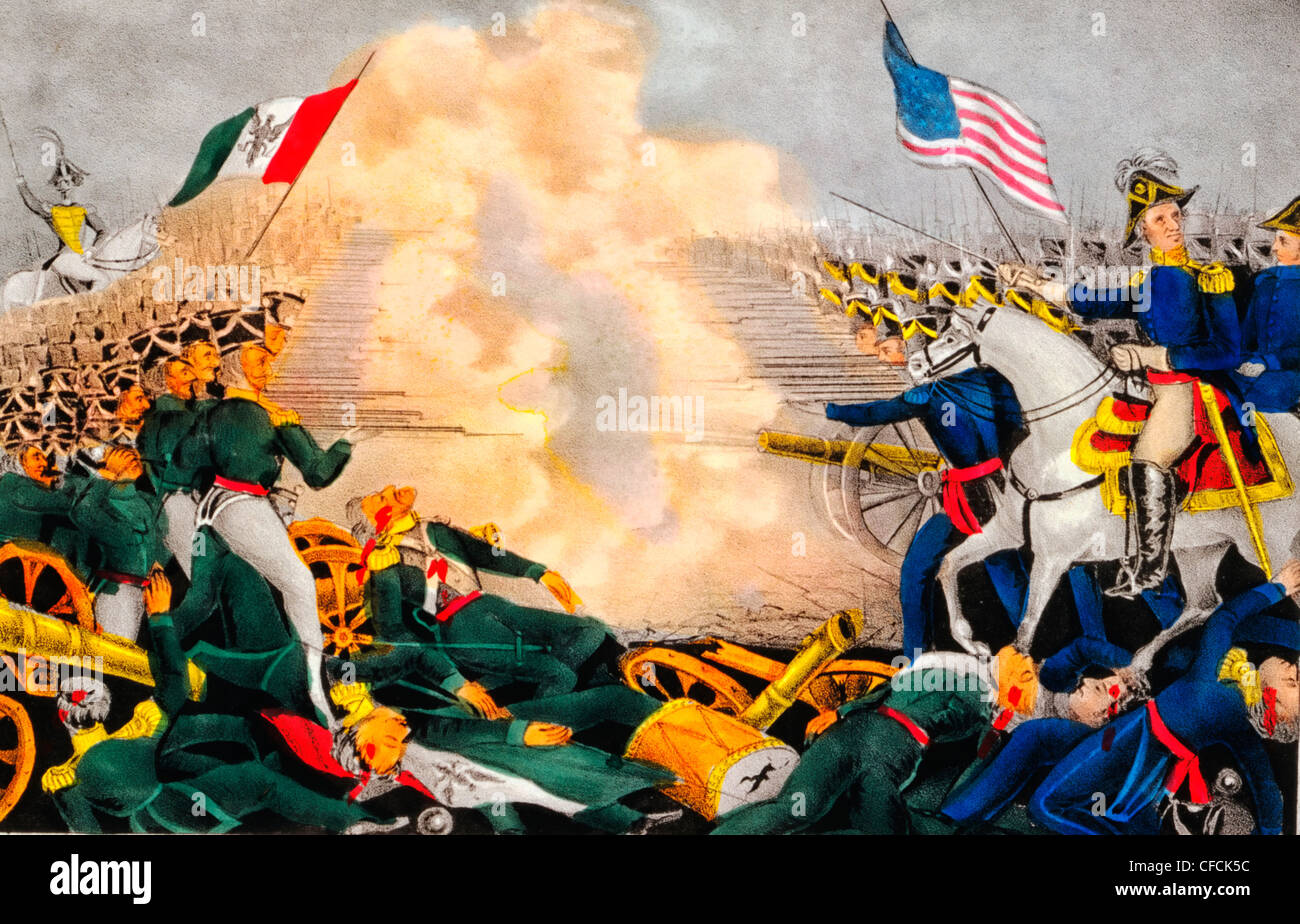 Schlacht von Buena Vista 23. Februar 1847--die amerikanische Armee unter General Taylor waren völlig siegreich - mexikanisch-amerikanischen Krieges Stockfoto